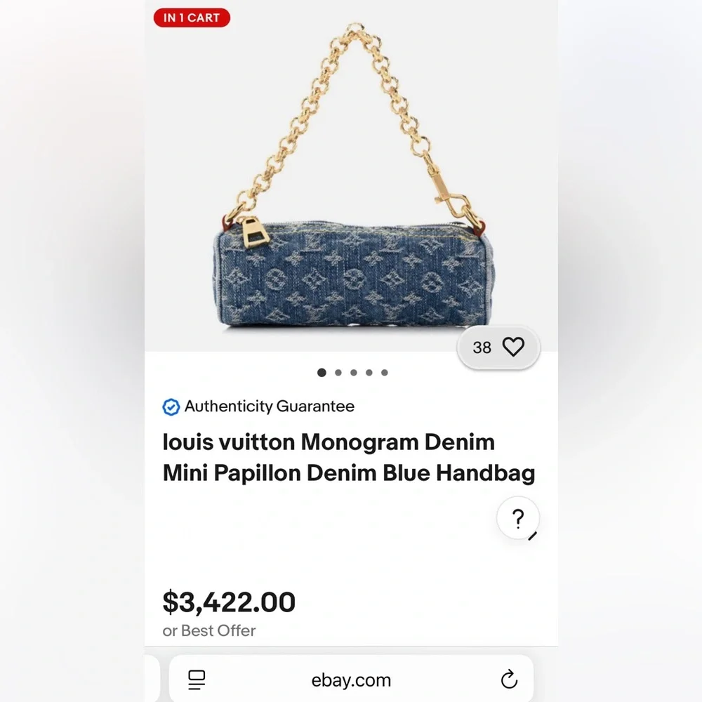SOLD! Auth LV Mini • Louis Vuitton Denim Papillon Limited Edition AUTHENTIC - Picture 6 of 6
